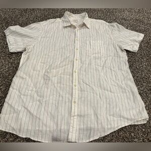 Merona White Striped Casual Button Down Shirt